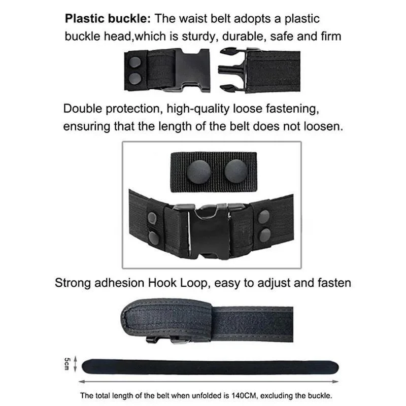 Adjustable Tactical Training Security Duty Belts Multifunctional Flashlight Pouch Sets Utility Belt Hunting Oxford Cloth Belt