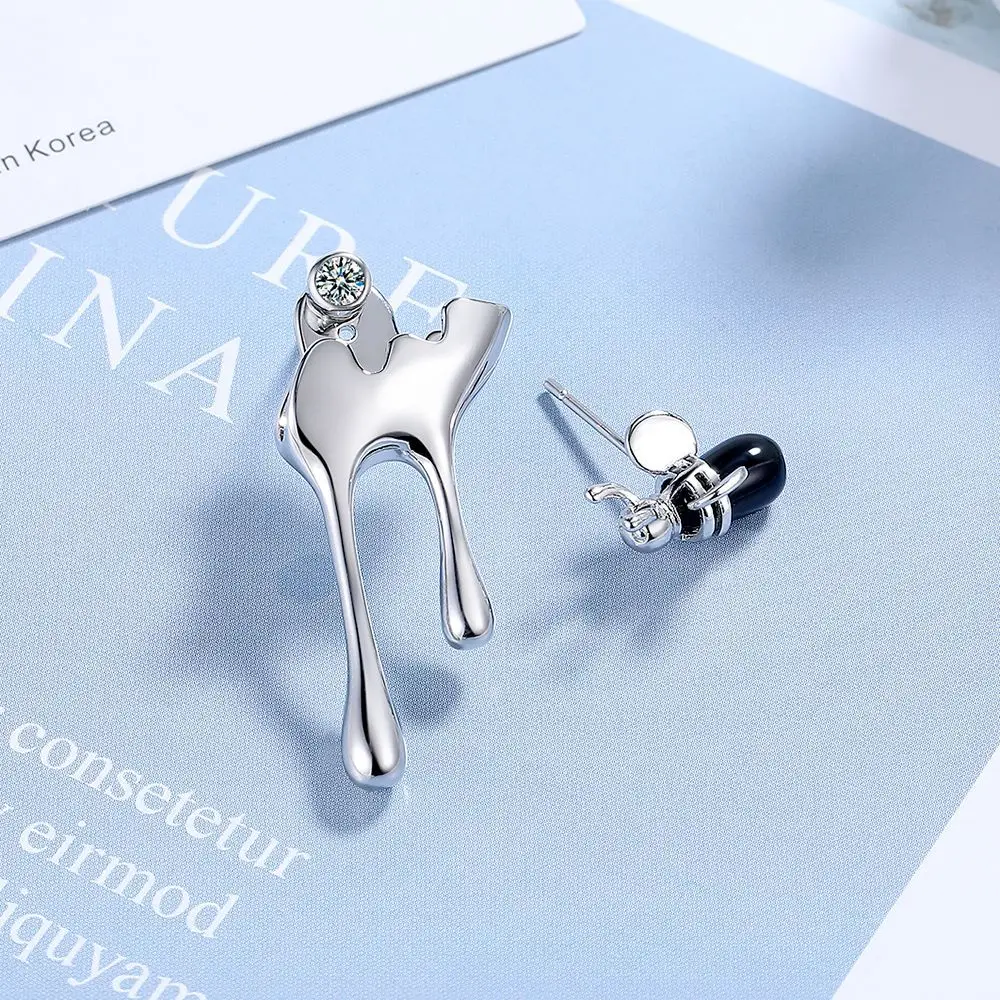 Orecchini A Perno Ape In Argento 925 – Gioiello Bombato Con Retro A Farfalla, Confezione Regalo Inclusa