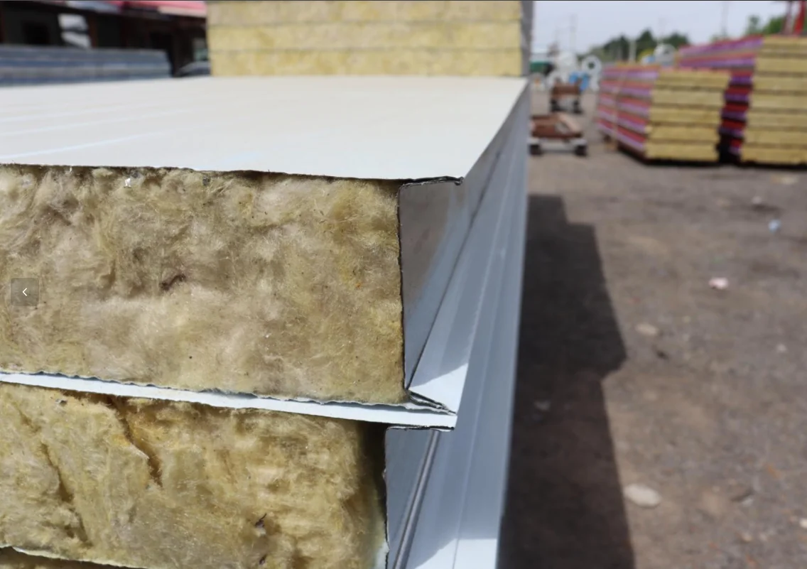 product guangqia rock wool fireproof sandwich roof wall panels for prefabricated building wall cladding materials-4