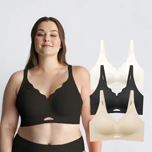 Jelly Lift Plus Size Seamless No Underwire Comfort Push up Bras Buttery Soft Wireless Bralette Full Coverage Sport Breast Bra