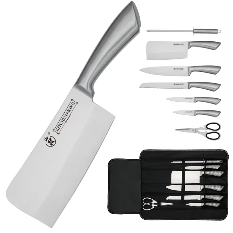 Kitchen King 7 Pieces Chef Knife Set With Bag Stainless Steel Handle Meat  Cleaver Knife Set - Buy Chef Knife Set With Bag,Knife Set Stainless