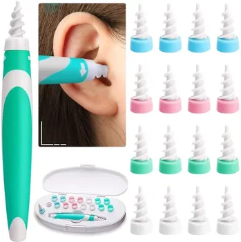 Wholesale customization Soft Safe Silicone Ear Wax Earwax Removal16 tips earwax removal tool