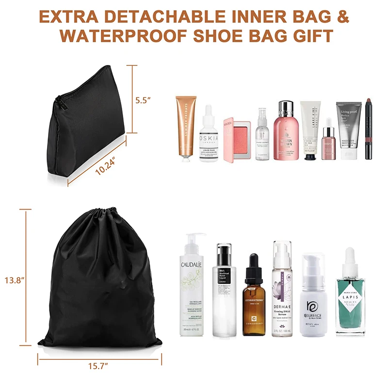 Oem Mens Pu Leather Hanging Toiletry Bag Laundry Wash 45 Liter Travel