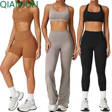 New Sportwear Running High Waist Yoga Wear Activewear Women Fitness Clothing 2 Piece Gym Fitness Yoga Sets