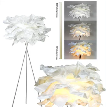 Modern DIY paper Lampshade Tripod floor lamp with 3 Color Temperatures,  standing lamp for Living Room, Study Room and Bedroom