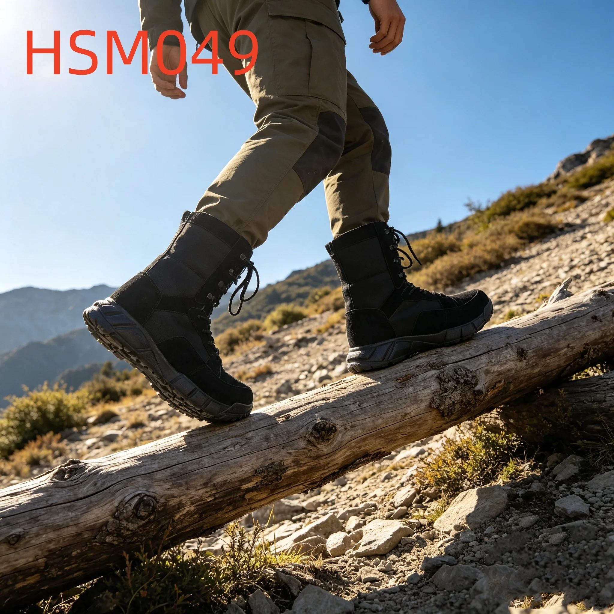 HY,2026 High-rebound PU Outsole Hua Singh New Combat Boots Rip Proof Natural Suede Leather Black/tan Color Fighting Boots HSM049