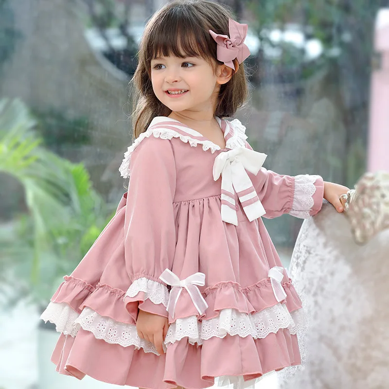 Wholesale C0651 baby spanish dress girls dresses summer pink vintage kids  clothes boutiques wholesale children clothes From m.