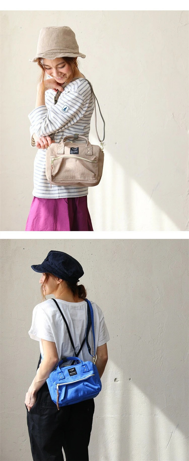 Japanese 2way Boston Shoulder Bags For Girls Female Women