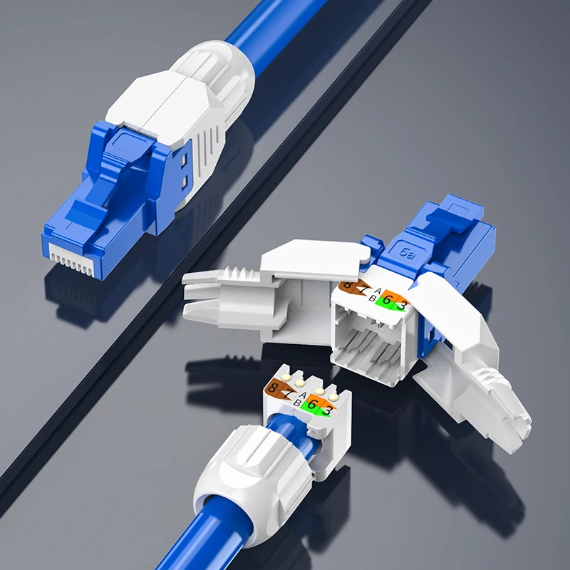 Ethernet Network Cat6 Cat6a Utp Rj45 Shielded Modular Lan Ez Connectors Toolless Plug