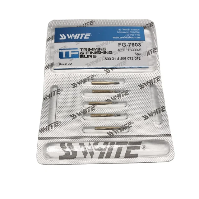 New Arrival Original SSW FG-7903 Carbide Bur 5 Burs/Pack Dental Trimming & Finishhing Bur 12 Blades