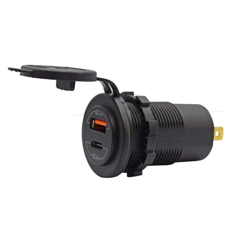 product new 12v usb socket charger 100w usb charger with voltage booster for auto car marine boat-4
