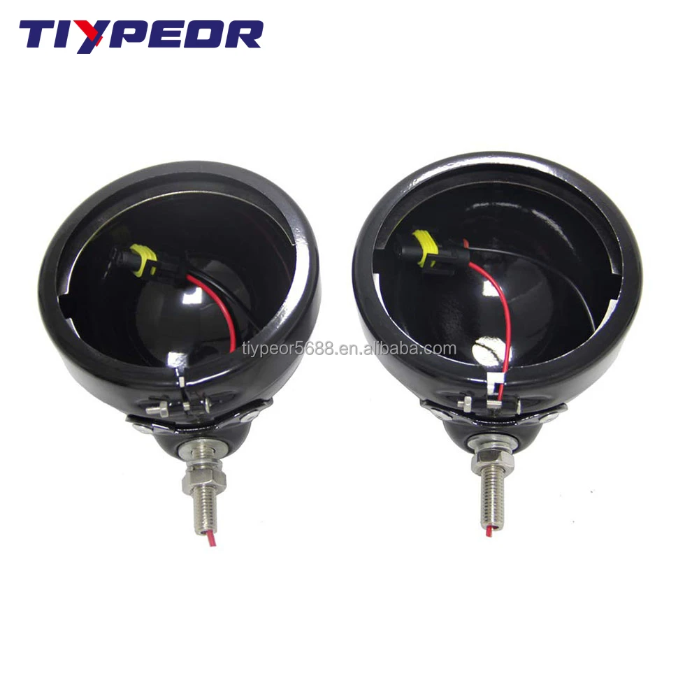 product motorcycle black and chrome 45 inch led fog light outer cover for harley trim bracket-4