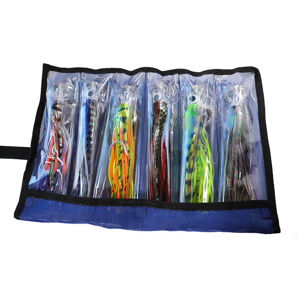 Rigged Trolling Lure Set 9 Inch Trolling Lures For Mahi Tuna Fish Squid ...