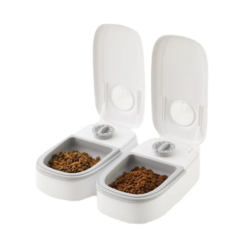 Picture of Double Bowl Intelligent Timer Feeder Timer Ration Food Automatic Dog ...