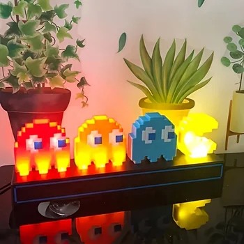 Custom Usb Powered Colorful Ambiance Pixel Night Light Voice-Controlled Color-Changing Led Lamp Table Night Light