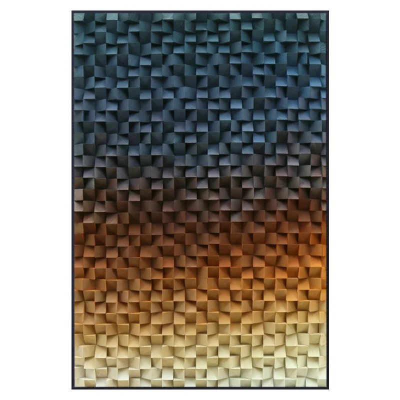 Wood Carving Wall Decor Design Art 3d Solid Wood Mosaic Handmade Inlaid Physical Hand Painting