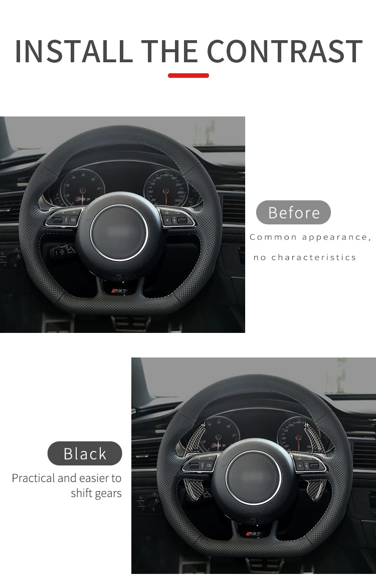 T-carbon Carbon fiber modification of steering wheel paddle shift fit for Audi A4 A6 A8 A7 TT TTS RS7 RS3 R8 shift paddle