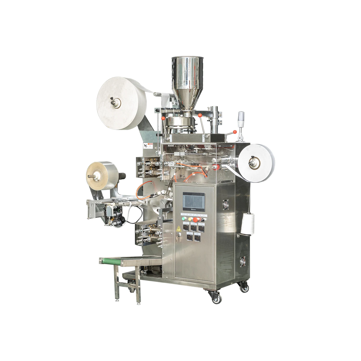 Automatic Inner and Outer Tea Bag Sachet Pouch Weighing Filling Packing Machine With Label and Tag for Small Business