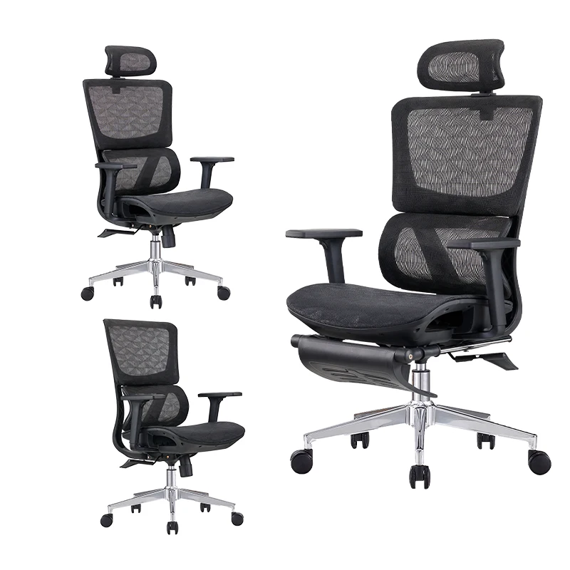 High Quality Comfortable Executive Furniture Computer Designer Swivel Recliner Ergonomic Fabric Office Chair with footrest manufacture