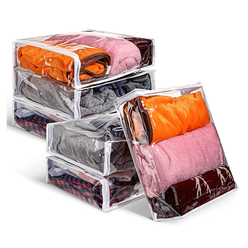Foldable Recyclable Clear Pvc Blanket Bags With Zipper Comforter