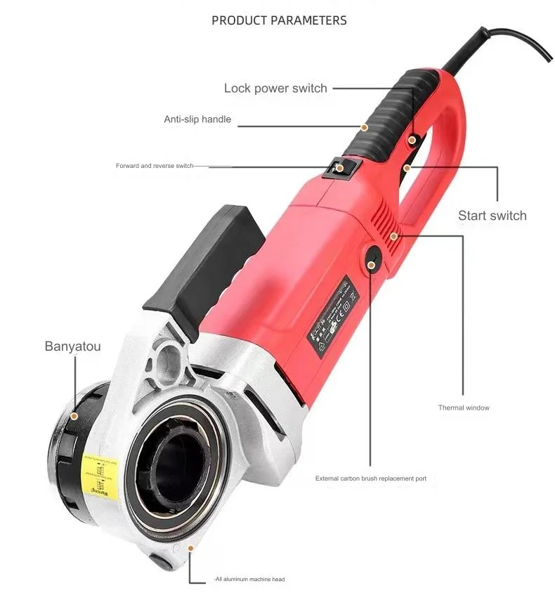 Wholesale Handheld Threading Machine 2300W Type 50 Pipe Galvanized Pipe Threader Portable Electric Threading Machine