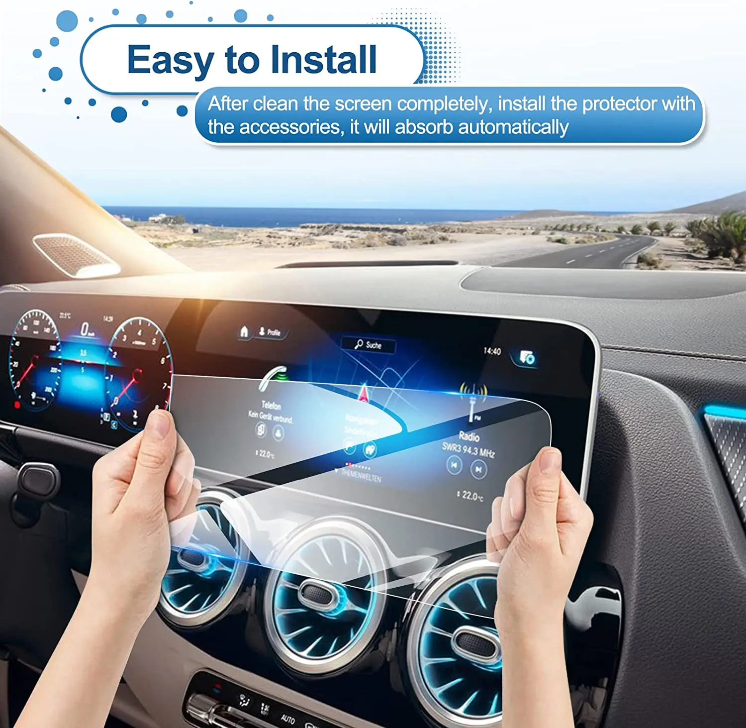 Custom 2022 Car Display Navigation Tempered Glass Screen Protector For