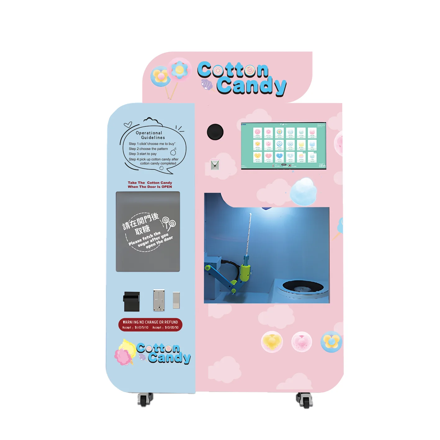 Shopping Mall Amusement Park Uses Electric Vend Machine Automat Cotton Floss Candy Machine