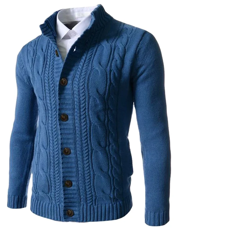 2021 Winter Formal Bottoming Men's Sweater Dropshipping Colors Brown  Knitted Sweaters Plus Size 3XL Cardigans Men