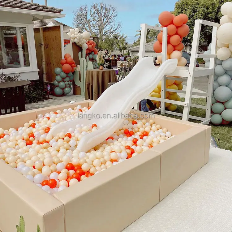 Double Lane White Color Soft Play Ball Pit With Slide - Buy Ball Pit ...