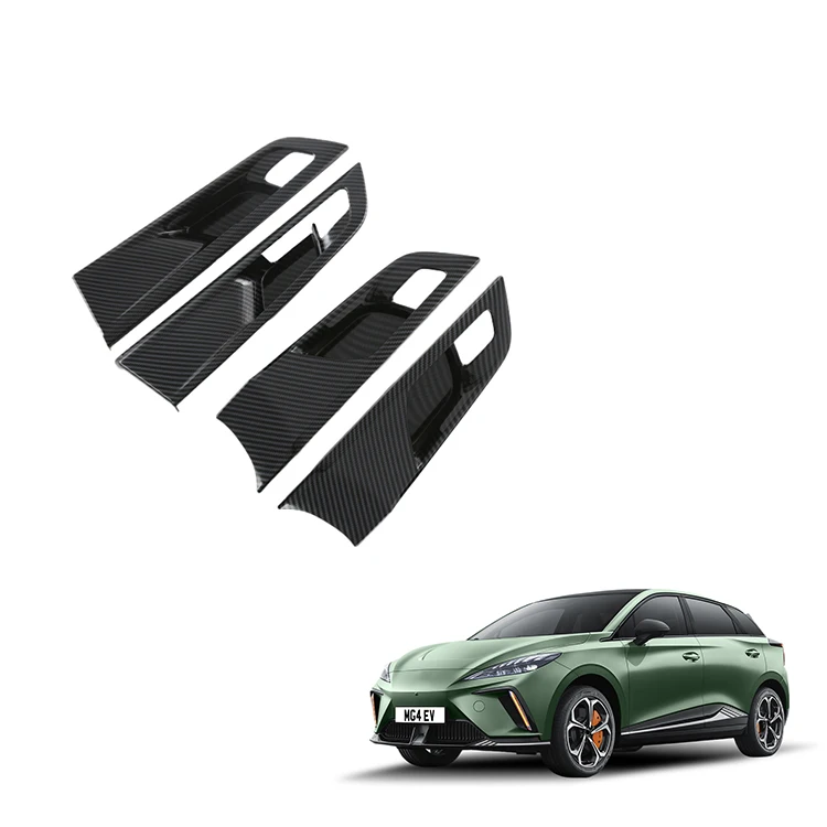 Handle Dalam Mobil untuk Aksesori MG4 EV ABS Berpola Serat Karbon Frame Handle Pintu Interior Aksesori Dekorasi