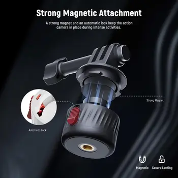 NEEWER Action Camera Accessories Magnetic Quick Release Tripod Mount Adapter Set for GoPro Hero 13 11 10 9 8 Max Osmo Insta360 detail image