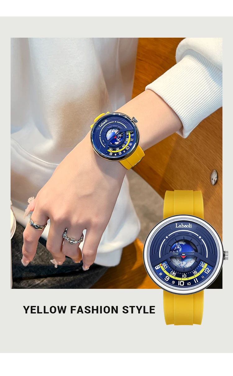LABAOLI Top Brand Luminous Waterproof Custom logo Luxury Starry Sky Mens Quartz Sports Watch with Silicone Strap Quartz Watches