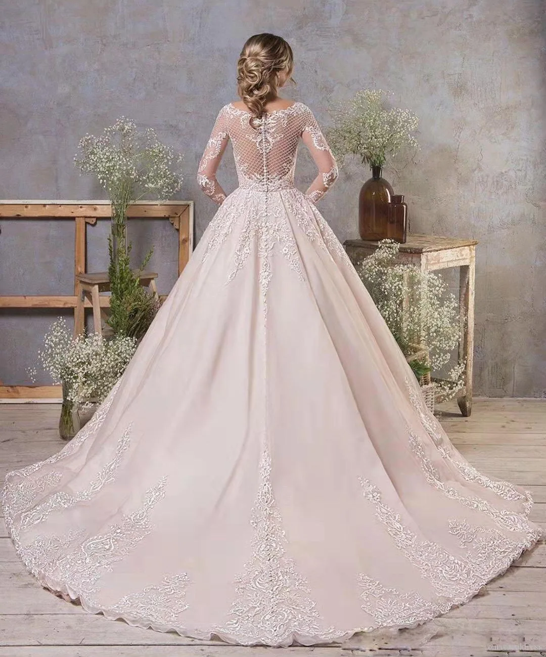 thin lace wedding dress