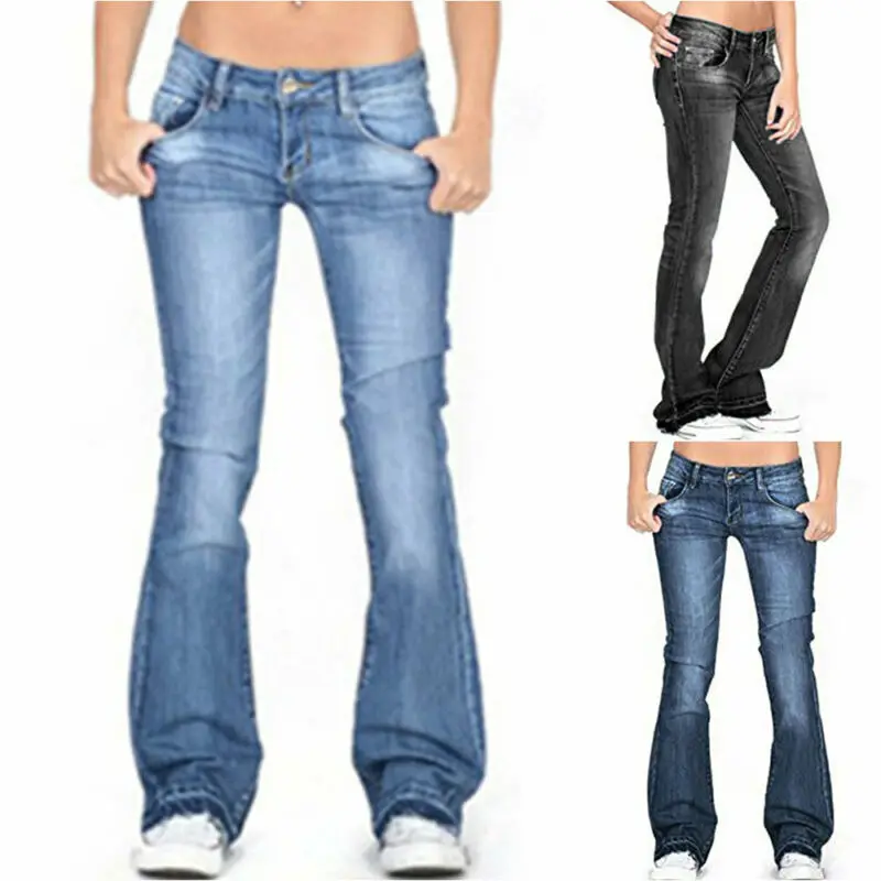 SUNSIOM Bell Bottom Jeans for Women Low Rise Skinny Flare Jeans