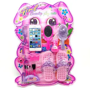 EPT Wholesale Girl Toys Pretend Play Preschool Plastic Makeup Pink Color Blister Kids Beauty Play House Toy