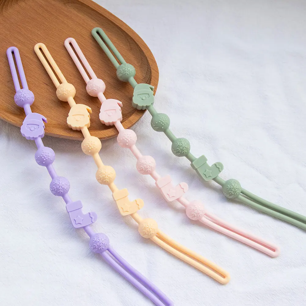 Рождественский подарок Санта-Клауса эластичный силиконовый ремешок зажим для соски цепочка