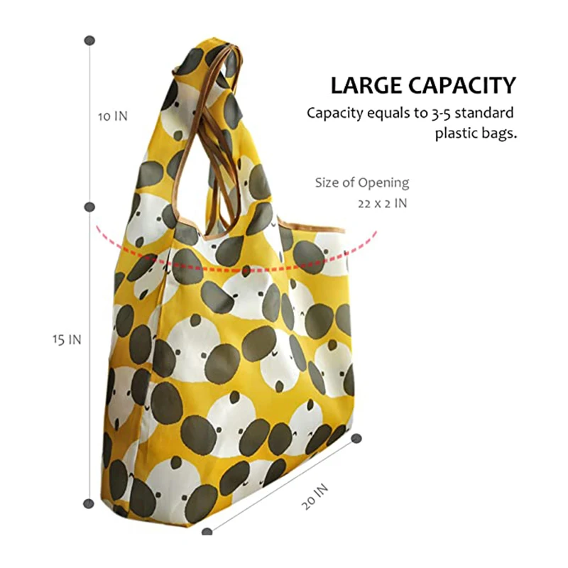 Custom Eco Recycle Nylon Foldable Foldable Grocery Tote Bag Polyester