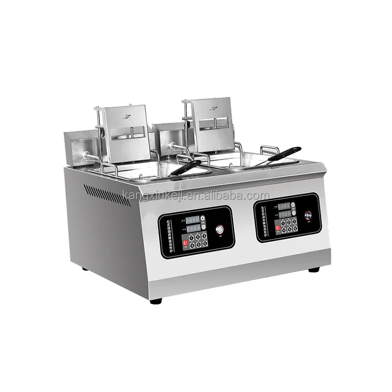 Large Capacity 14L Machine Double Electric Deep Fat Microcomputer Control Oil Fryer