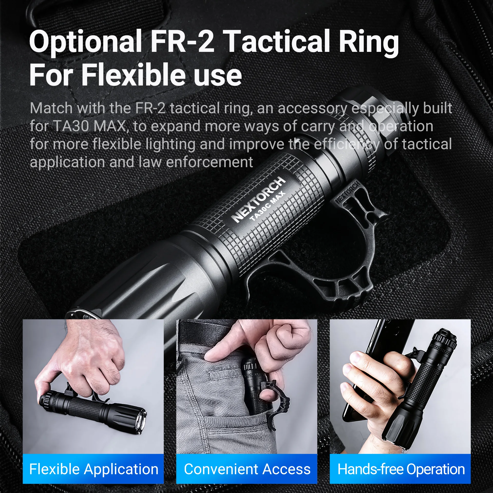 Nextorch TA30C MAX - 3000 Lumen Tactical Flashlight for Outdoor