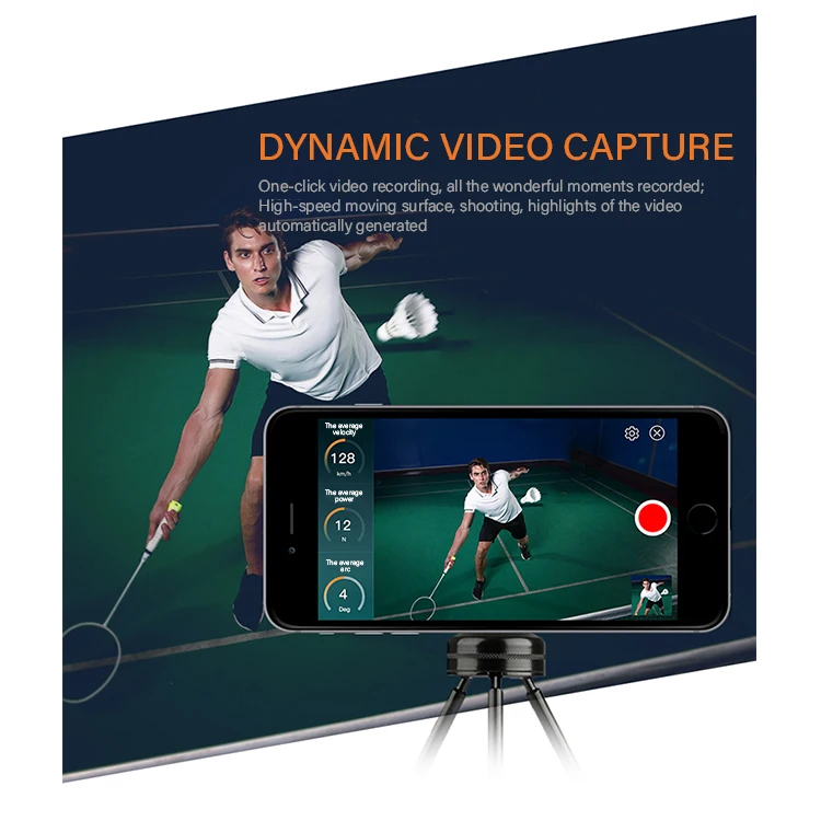 Black Badminton Racket Sensor Tracker Motion Detector For Badminton ...