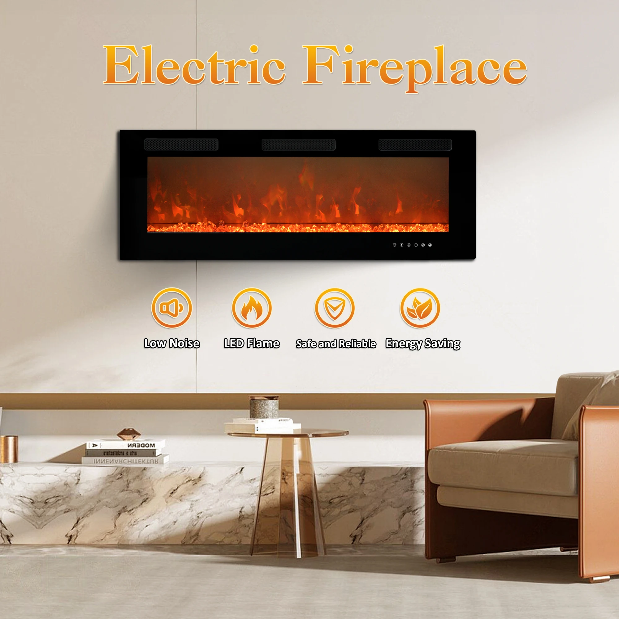 Electric Fireplace, WFP, Wall - detail 10