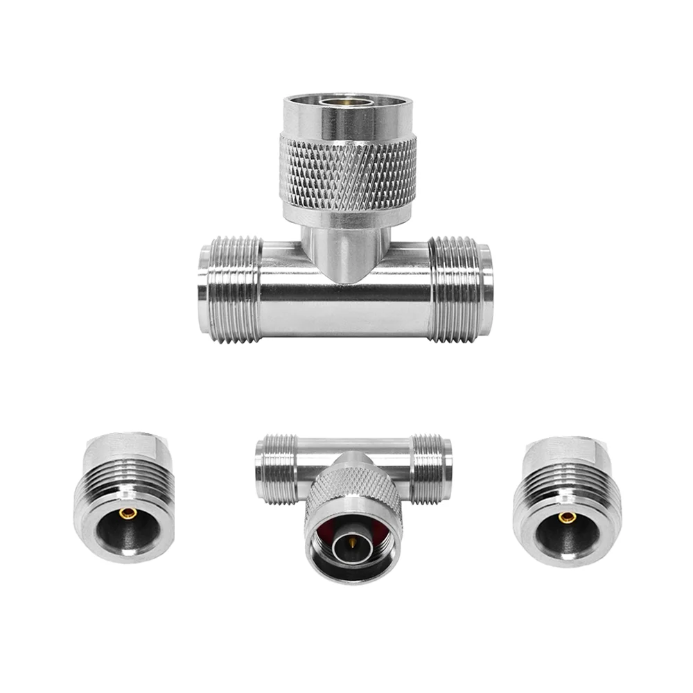 Customizable N Type Male to Dual N Female T Type 3 Ways T Splitter Tee RF Coaxial Connector Coax Adapter in Stock