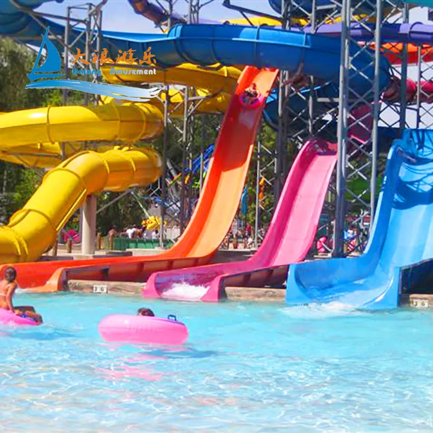 Giant Water Amusement Park Equipment Fiberglass Spiral Water Raft Slide for  Commercial Sale