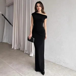 New Summer Sleeveless Dress Set Simple and Elegant Fitting Ladies Summer Dresses Fashion Clothing for Women Slit Maxi Dress