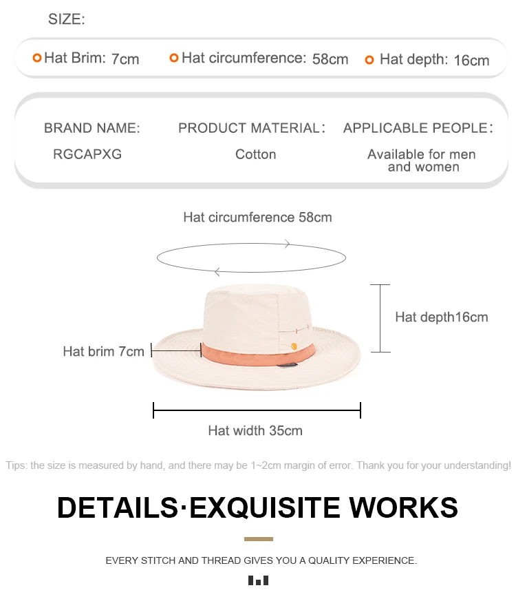 Fashionable Summer Bucket Hat New Design Light Flat Brim Waterproof Sun Protection Windproof Rope for Fisherman's Fishing