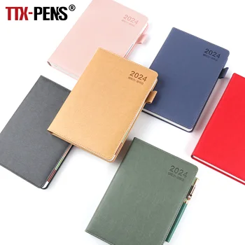 TTX A5 2024 PU Leather Soft Cover Arabic Spanish English Diary Journal Notebooks Custom Logo Customized Printing Pages