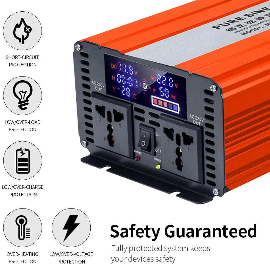 Ups 600w 1000w 1500w 2000w 3000w 4000w 5000w High Power Inverter Pure Sine Wave Car Power 4375