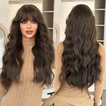 2025 High Quality Lace Front Wig Full Head Cover Long Curly Natural Wave Hair High Temperature Fiber Daily Use for Girls