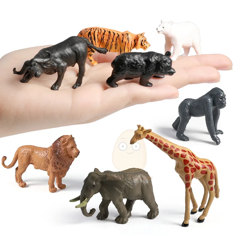 Small Plastic Learning Educational Play Set Animals Mini Wildlife Figures Toys Realistic Safari Animal Figurines