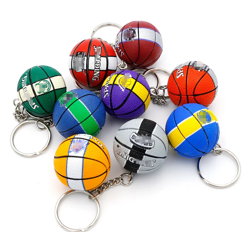 High Quality Nba 3d Basketball Keychain Pendant Boy Basket Ball Key